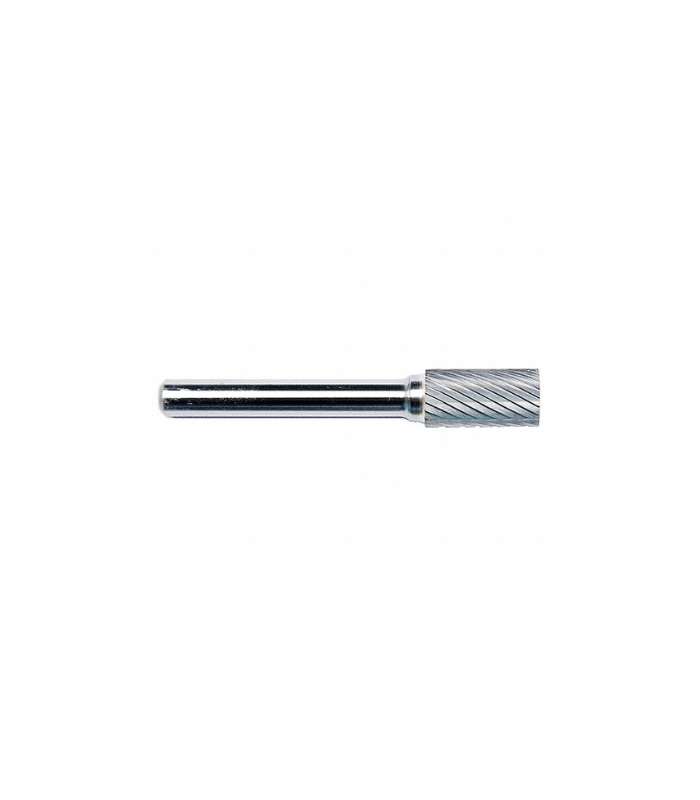 Grainger Approved Cylinder Bur SA, Single Cut, Shank Dia. 1/4 Inch, Head Dia. 5/16 Inch, Length of Cut 3/4Inch