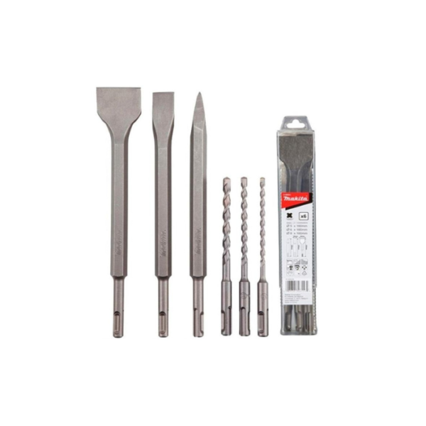 Makita-Accessories-SDS-PLUS-drill-bit-chisel-set-6PCS-SET.