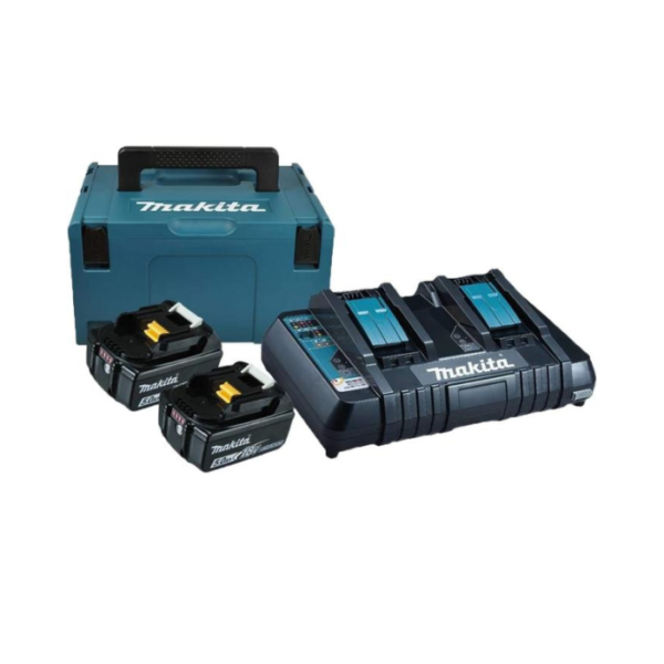 Makita-Battery-And-Charger-Set-One-Charger-Two-Li-ion-batteries-18V-5.0AH-Starlink.