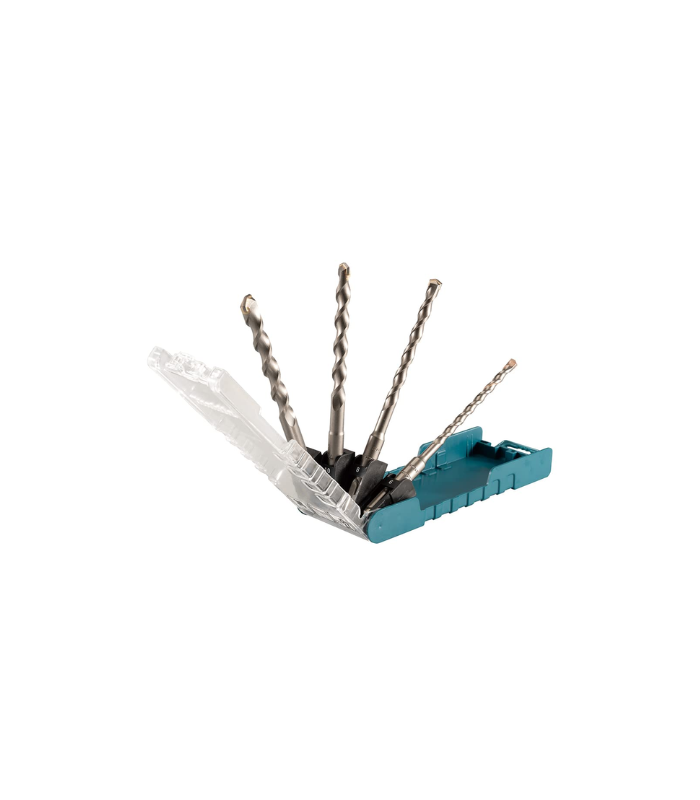 Makita SDS Plus Drill Bit Set, for Concrete , 4 Pieces, 6 mm, 8 mm, 10 mm, 12 mm x 160 mm x 160mm, with a 2-cutter head