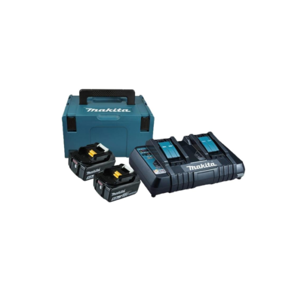 Makita Battery And Charger Set, One Charger & Two Li-ion batteries 18V 5.0AH 198567-1