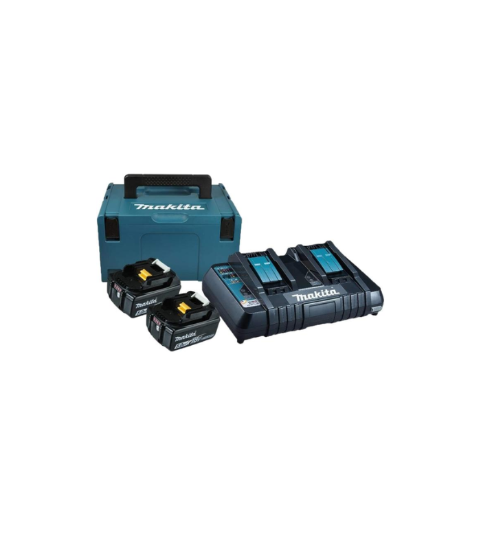 Makita Battery And Charger Set, One Charger & Two Li-ion batteries 18V 5.0AH 198567-1