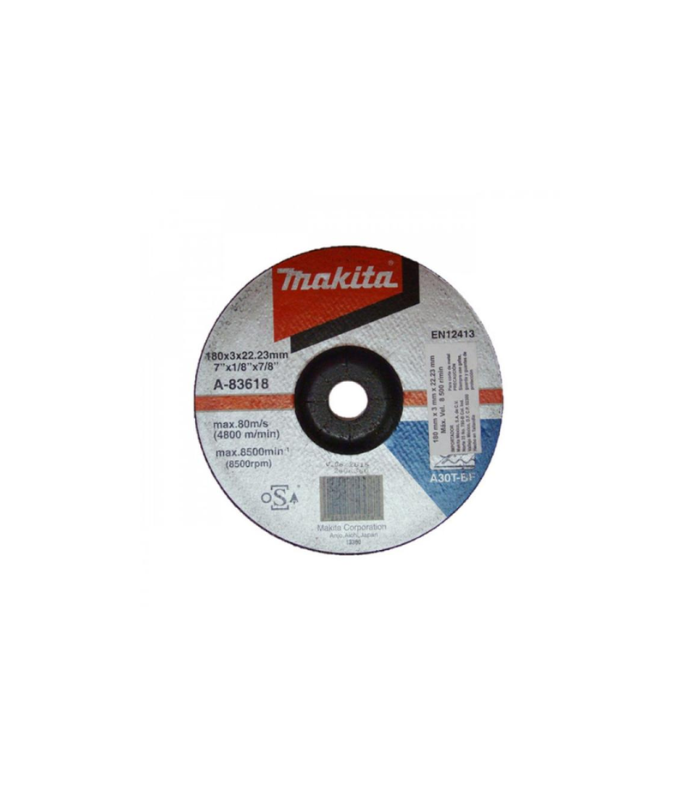 Untitled design - 2026-01-22T153500.467 Makita Depressed Center Cutting Wheel (A/B-series) 180 x 3.0 x 22.23mm A-83618