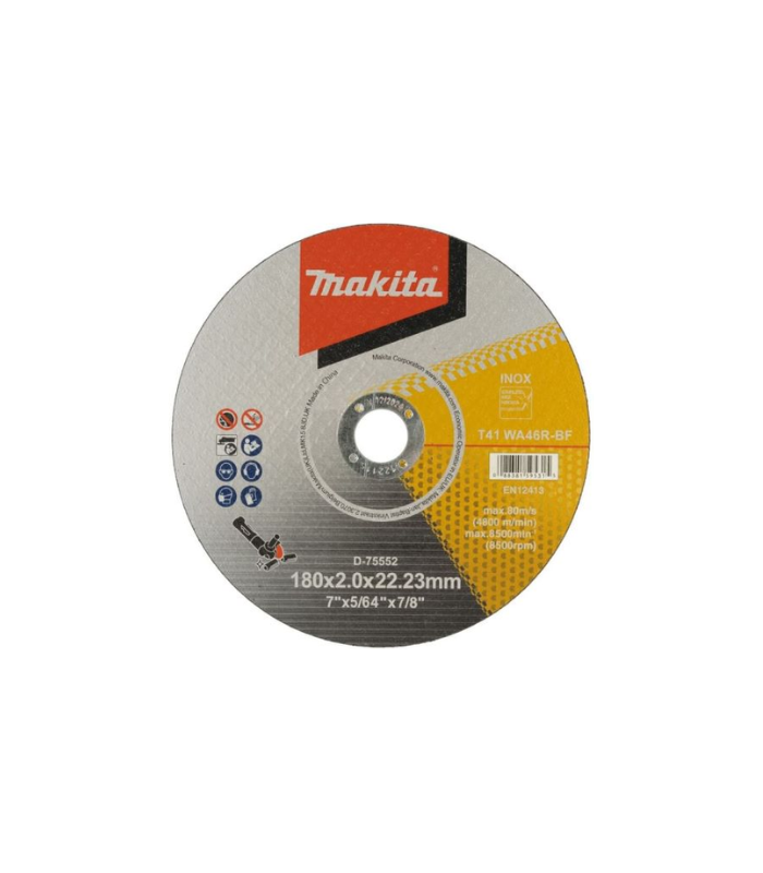 Makita Thin Cut-off Wheels, 180 X 2.0 X 22 mm, Grit (WA46R) D-75552