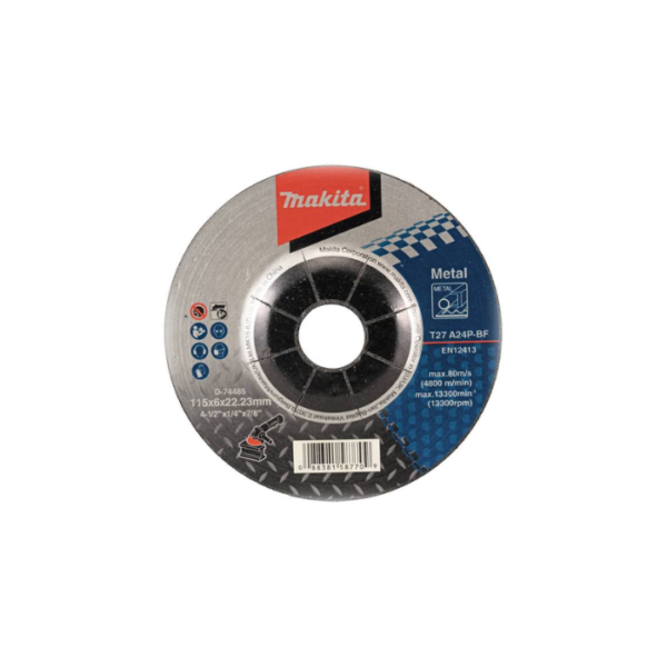 Makita Grinding Wheel for metal, 115 X 6 X 22 mm, Grit (A24P) D-74485