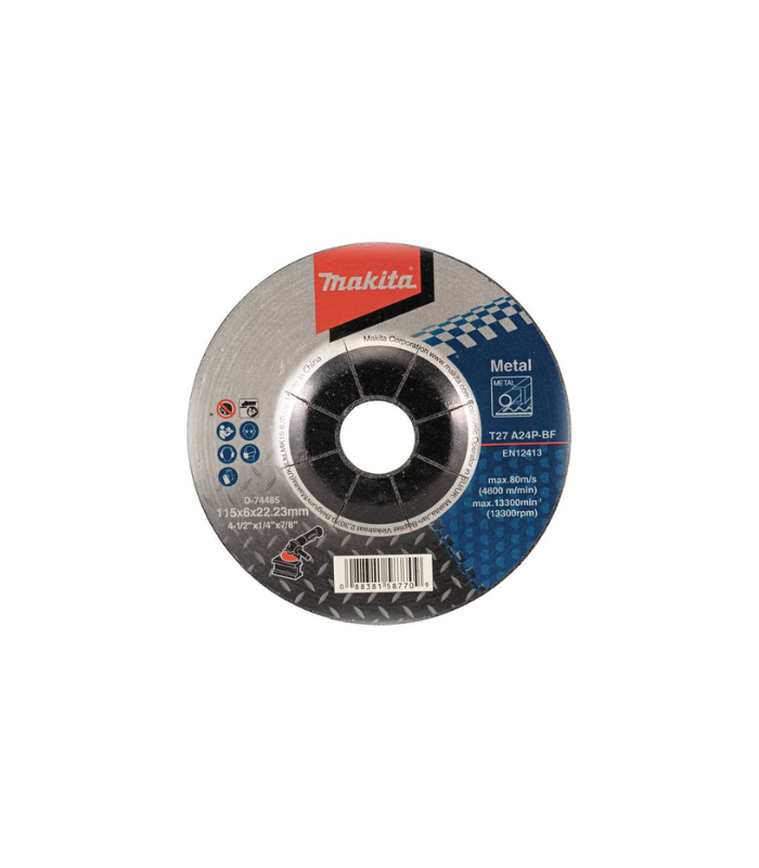 Makita Grinding Wheel for metal, 115 X 6 X 22 mm, Grit (A24P) D-74485