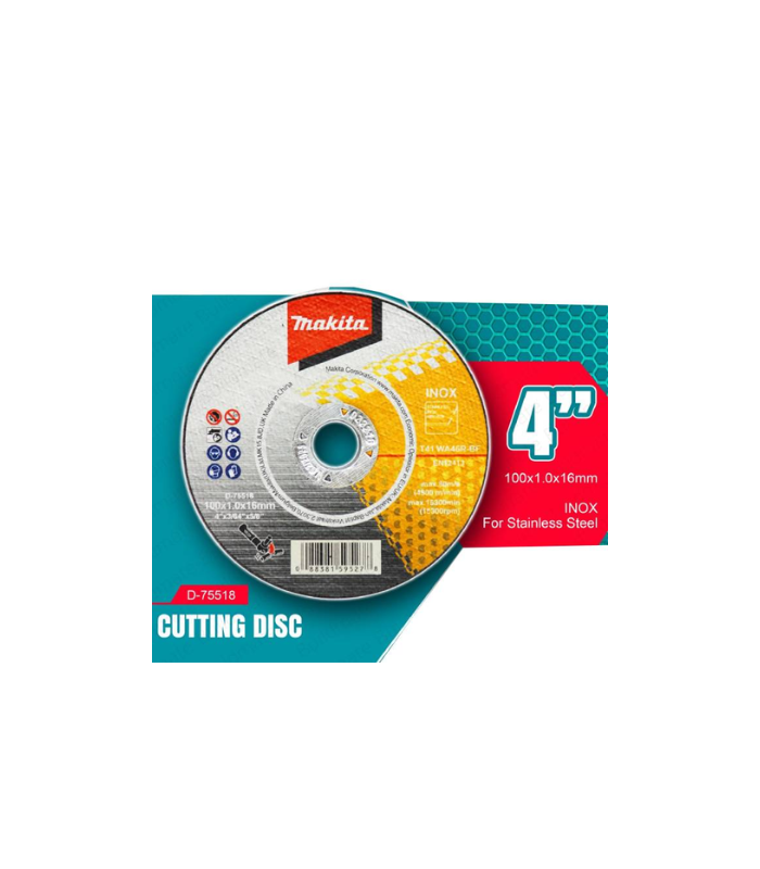 Makita Thin Cut-off Wheels, 100 X 1.0 X 16 mm, Grit (WA46R) D-75518