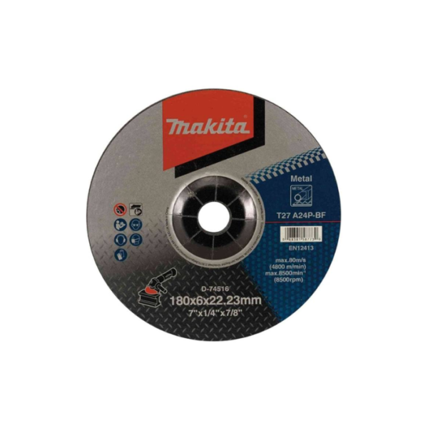 Makita Grinding Wheel for metal, 180X 6 X 22 mm, Grit (A24P) D-74516
