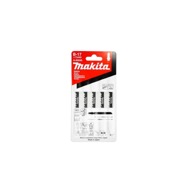 Makita Jig Saw Blade (Universal Blade) for Wood & Plastic, 5 Pcs, 70 mm A-85690