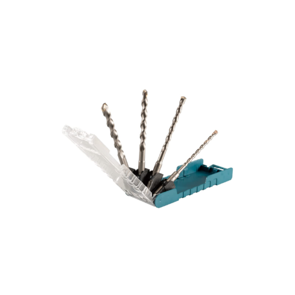 Makita SDS Plus Drill Bit Set, for Concrete , 4 Pieces, 6 mm, 8 mm, 10 mm, 12 mm x 160 mm x 160mm, with a 2-cutter head D-74756