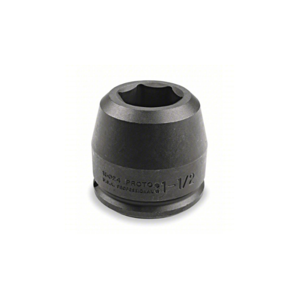 Proto Impact Socket, 1 1/2 inch Drive Size, 1 15/16 inch Socket Size, 6-Point, Standard Depth, Black Oxide J15031