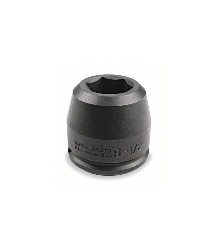 Proto Impact Socket, 1 1/2 inch Drive Size, 1 15/16 inch Socket Size, 6-Point, Standard Depth, Black Oxide J15031