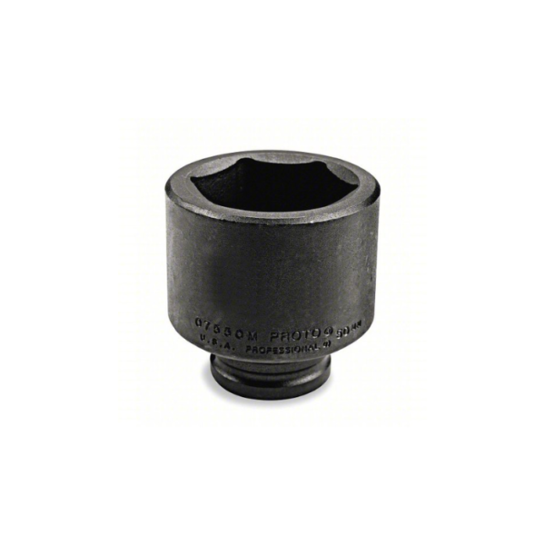 Proto Impact Socket, 3/4 inch Drive Size, 19 mm Socket Size, 6-Point, Standard, Black Oxide J07519M