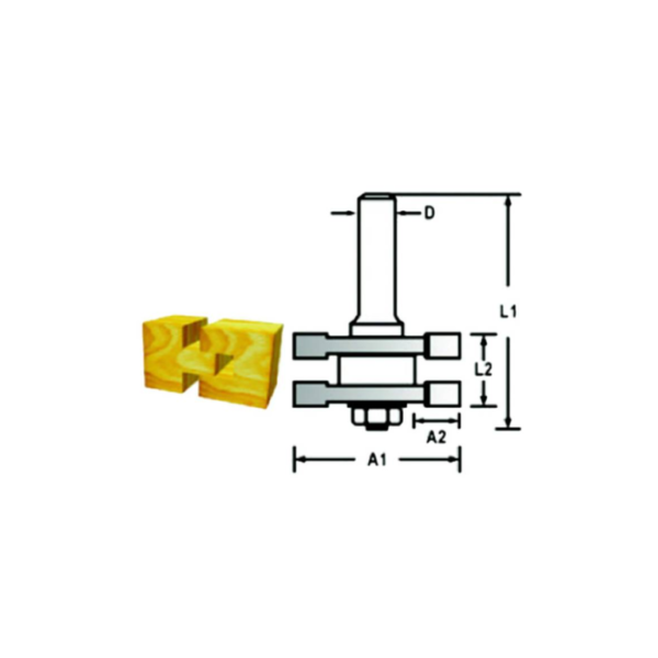 Makita Router Bit - Reversible Glue Joint Bit, 41.3X76.2 X12mm D-48929